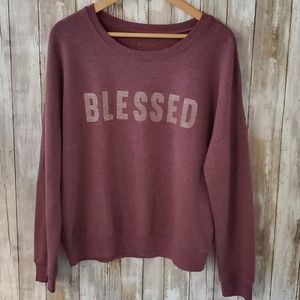 Slouchy soft BLESSED LARGE PURLPLE SWEATSHIRT